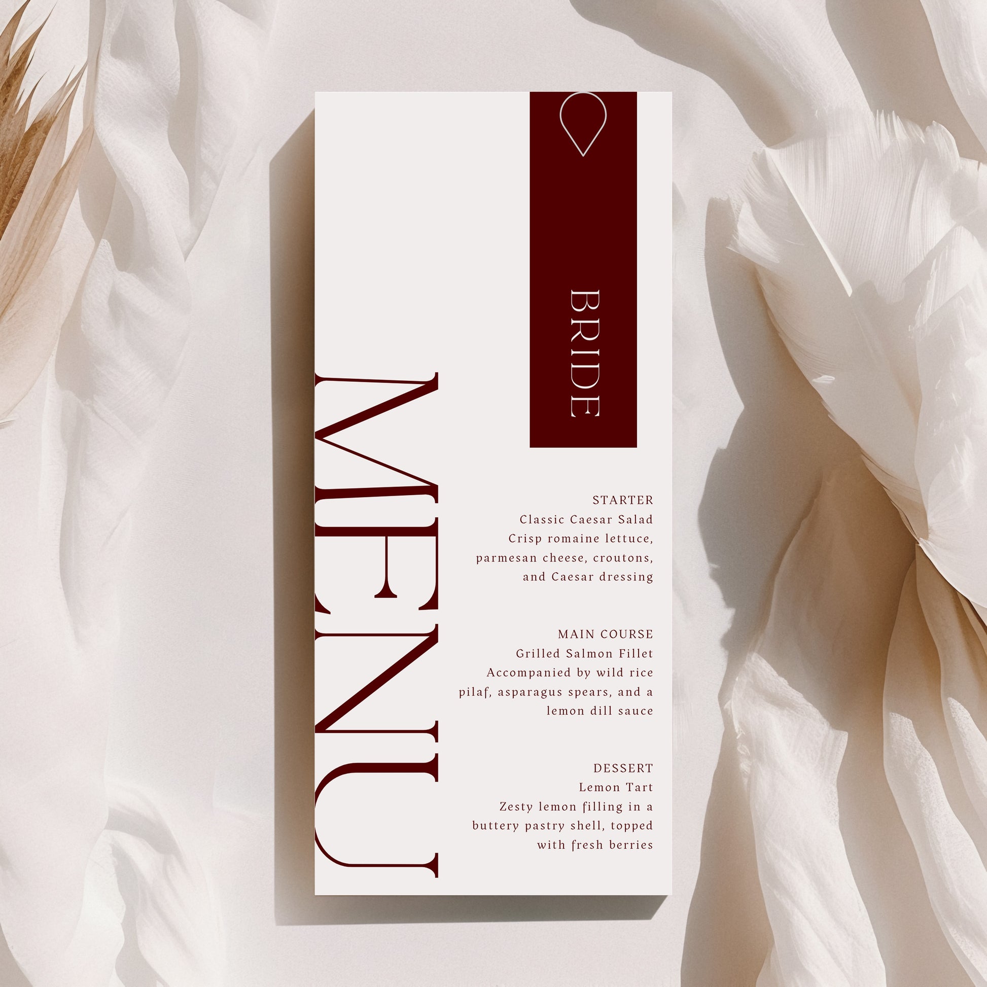 Alexa Menu with Name Tag & Teardrop Clip