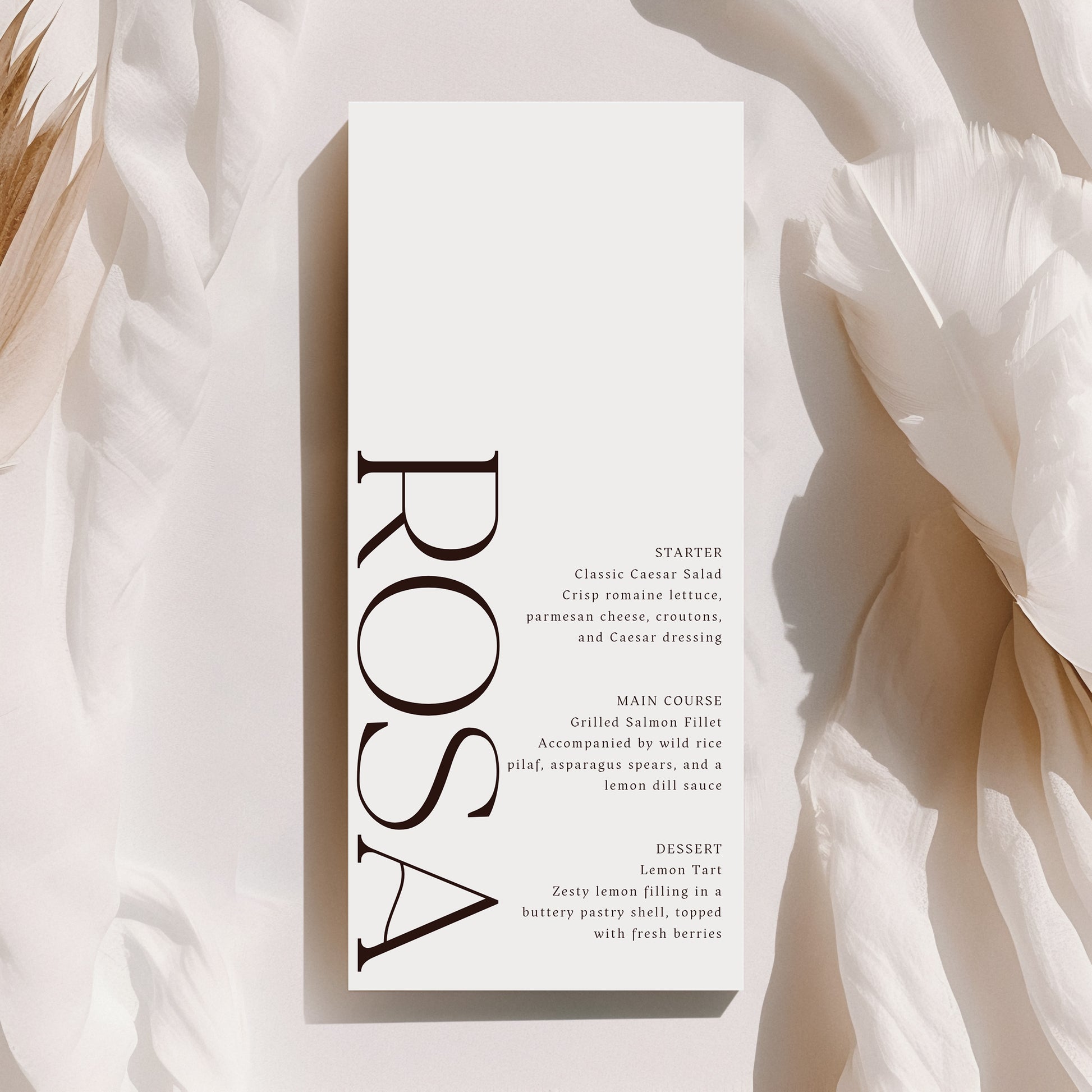 Alexa Place Setting Menu