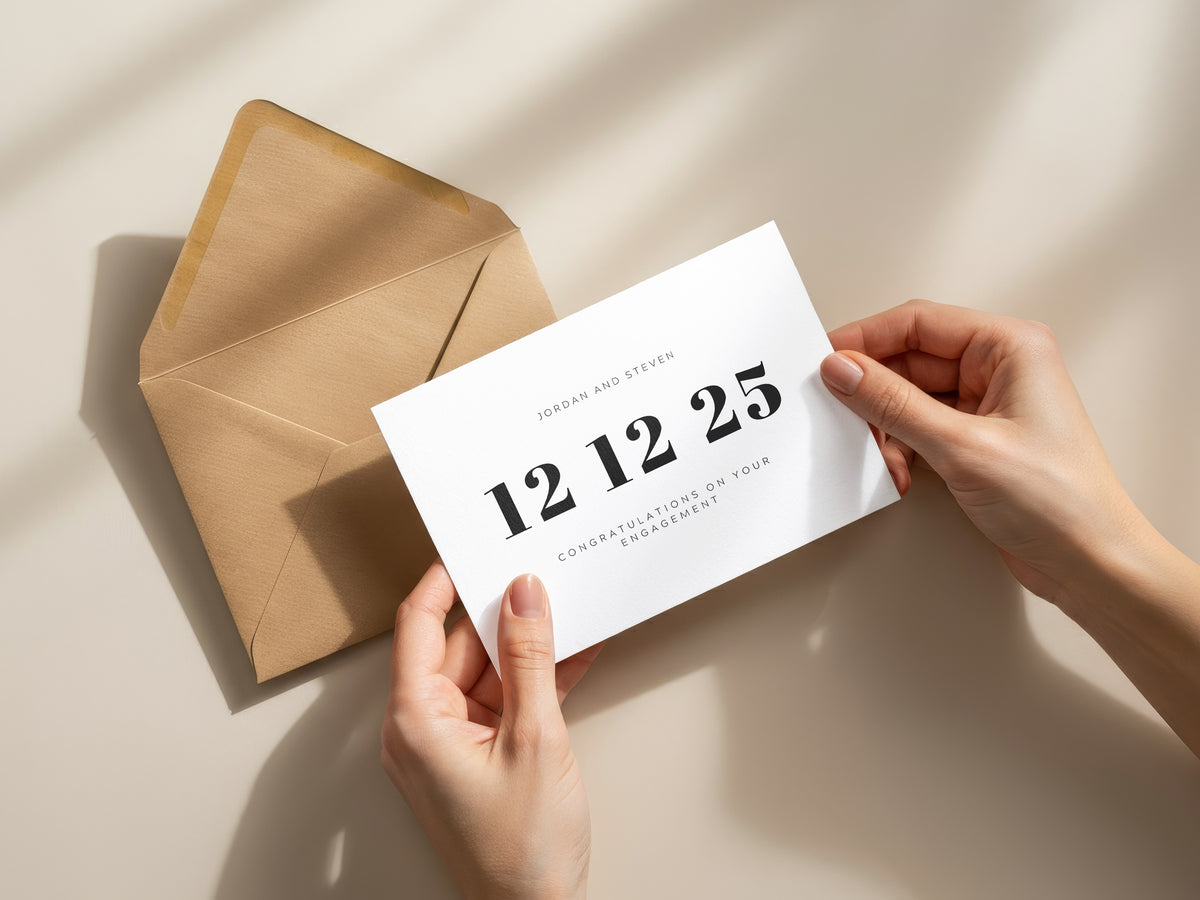 Personalised Engagement Card - Bold Date