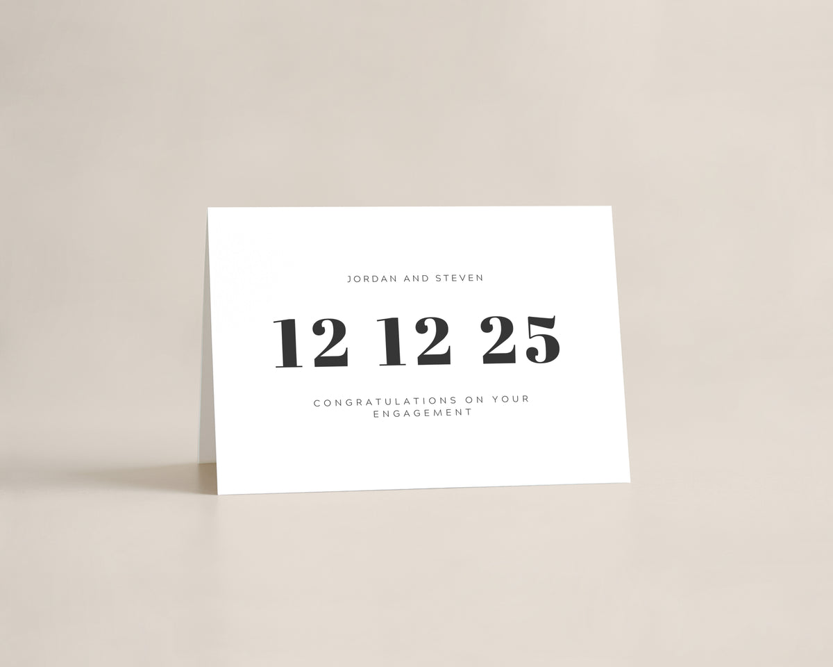 Personalised Engagement Card - Bold Date