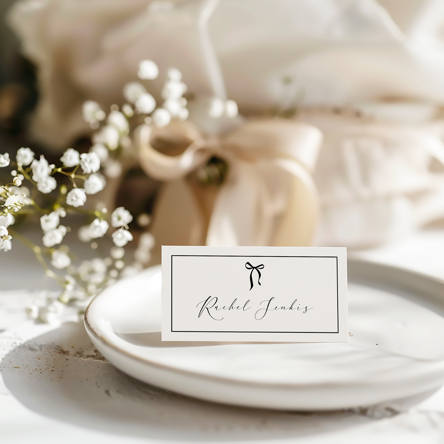 Bow Tent Fold Place Cards