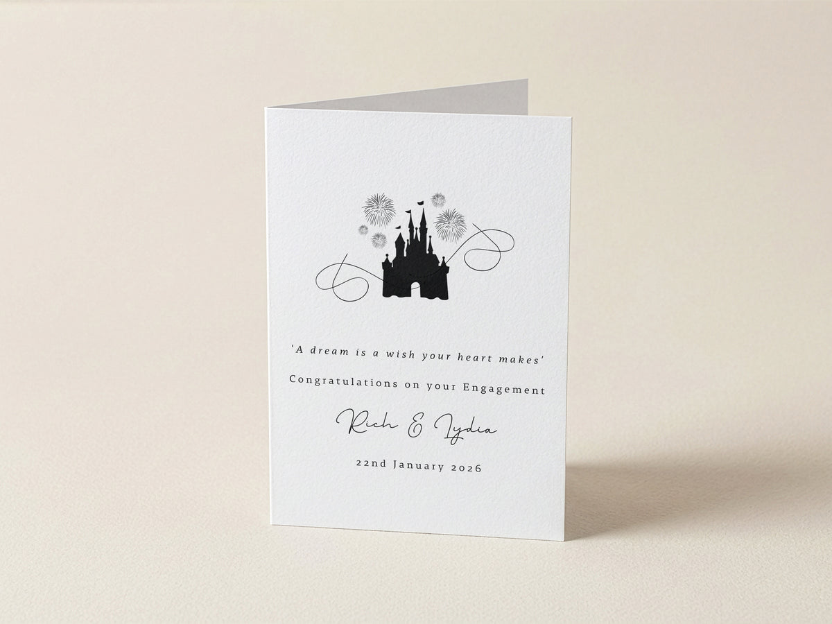Personalised Fairytale Castle Engagement Card
