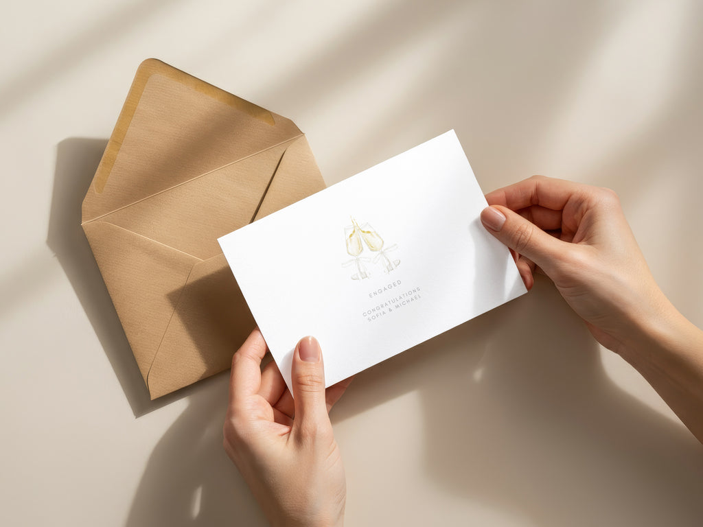 Personalised Champagne Engagement Card