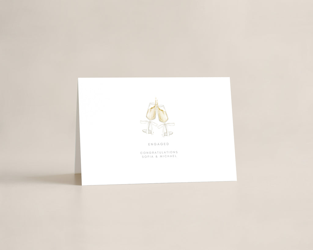 Personalised Champagne Engagement Card