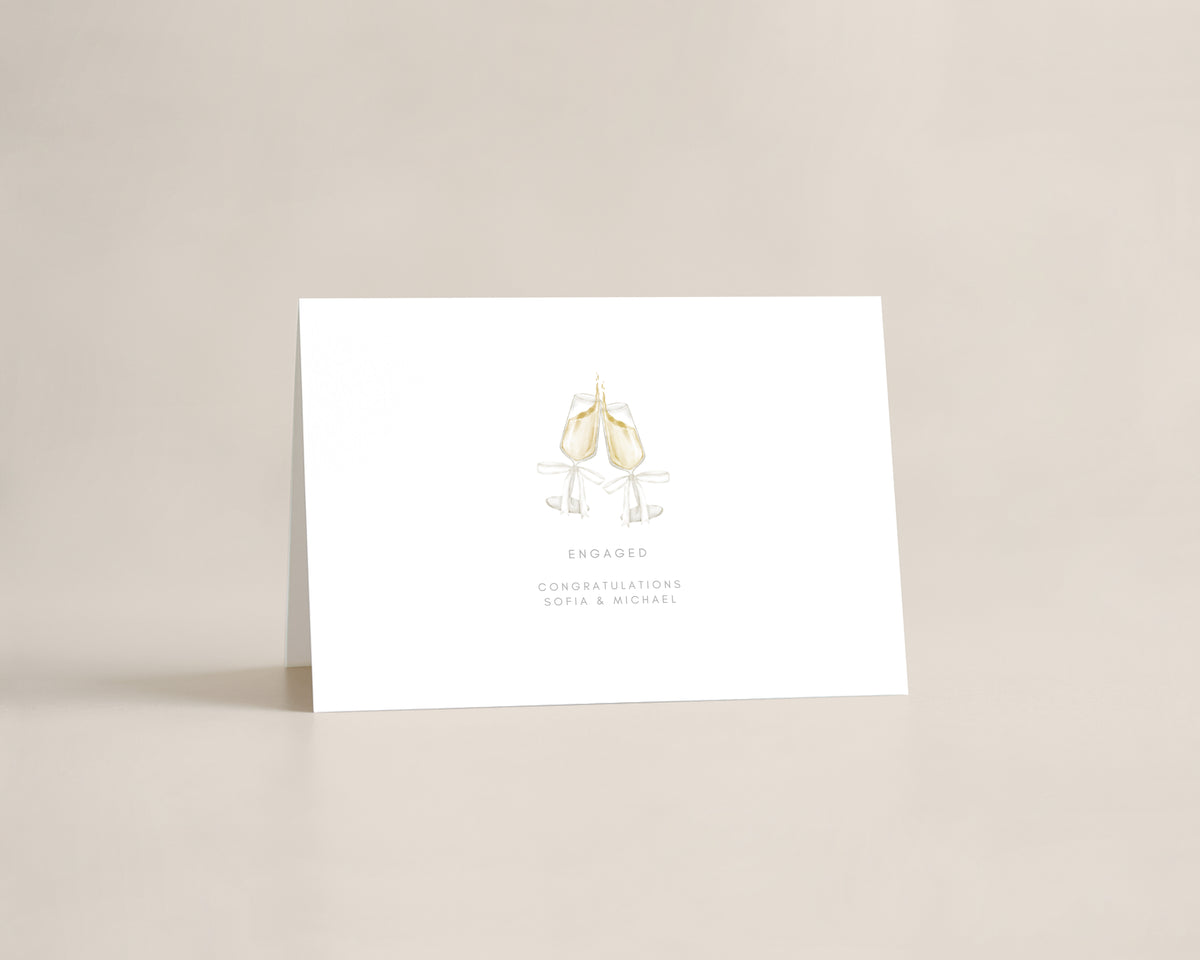 Personalised Champagne Engagement Card