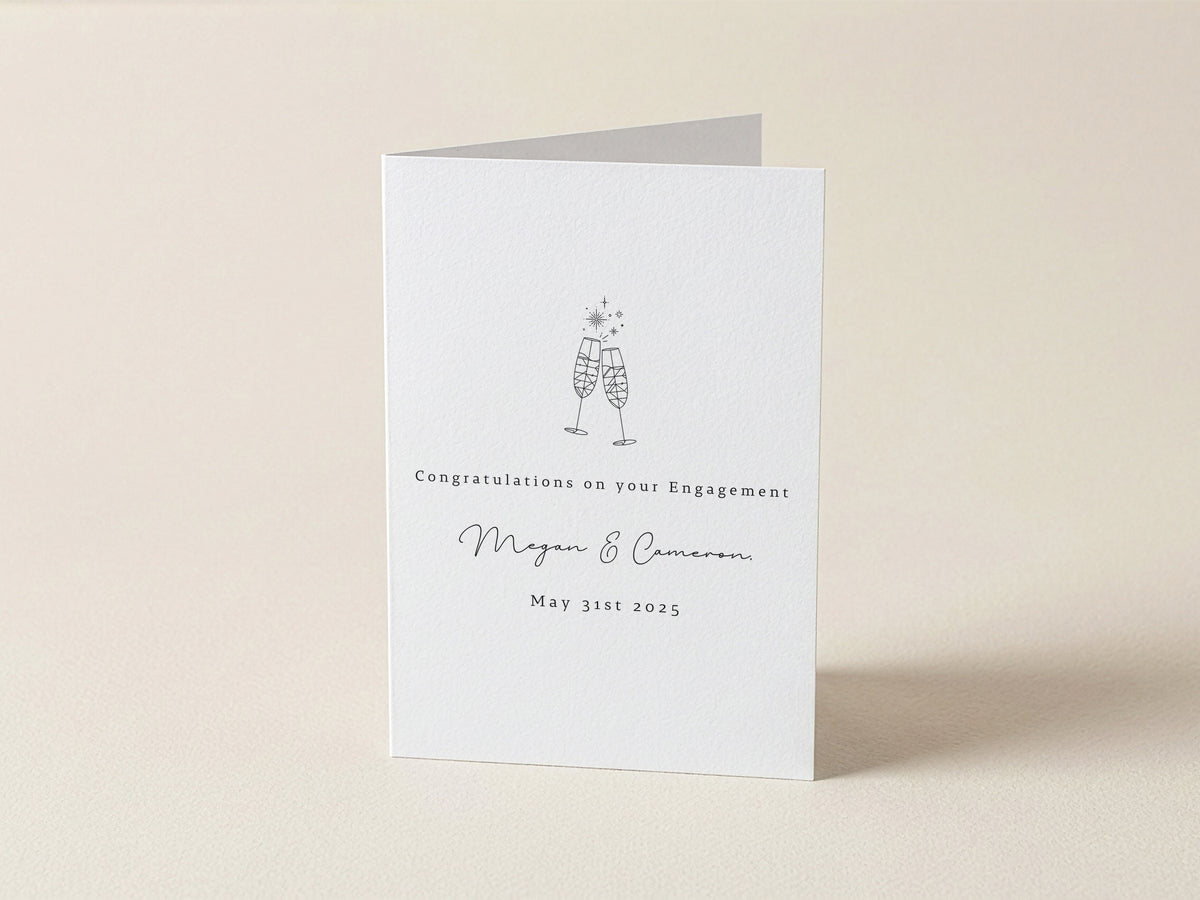 Personalised Champagne Engagement Card