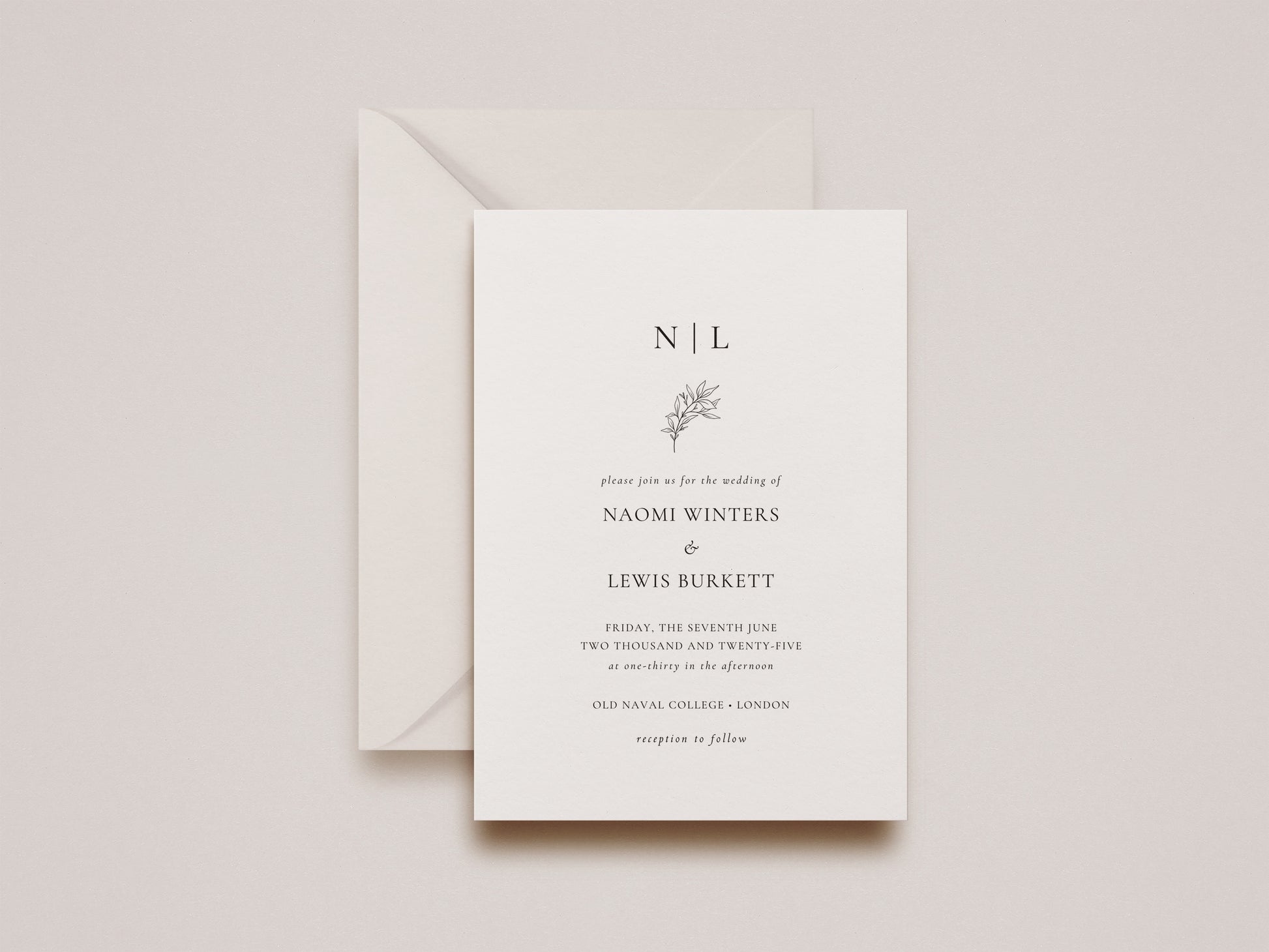 Daphne Wedding Invitation (Day Guests)