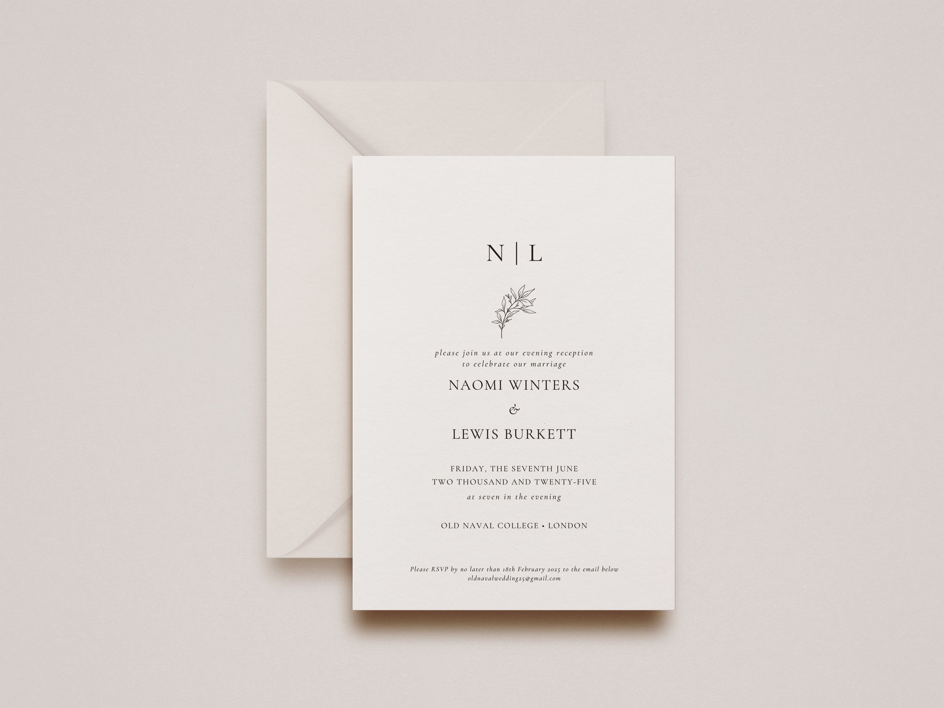 Daphne Evening Wedding Invitation