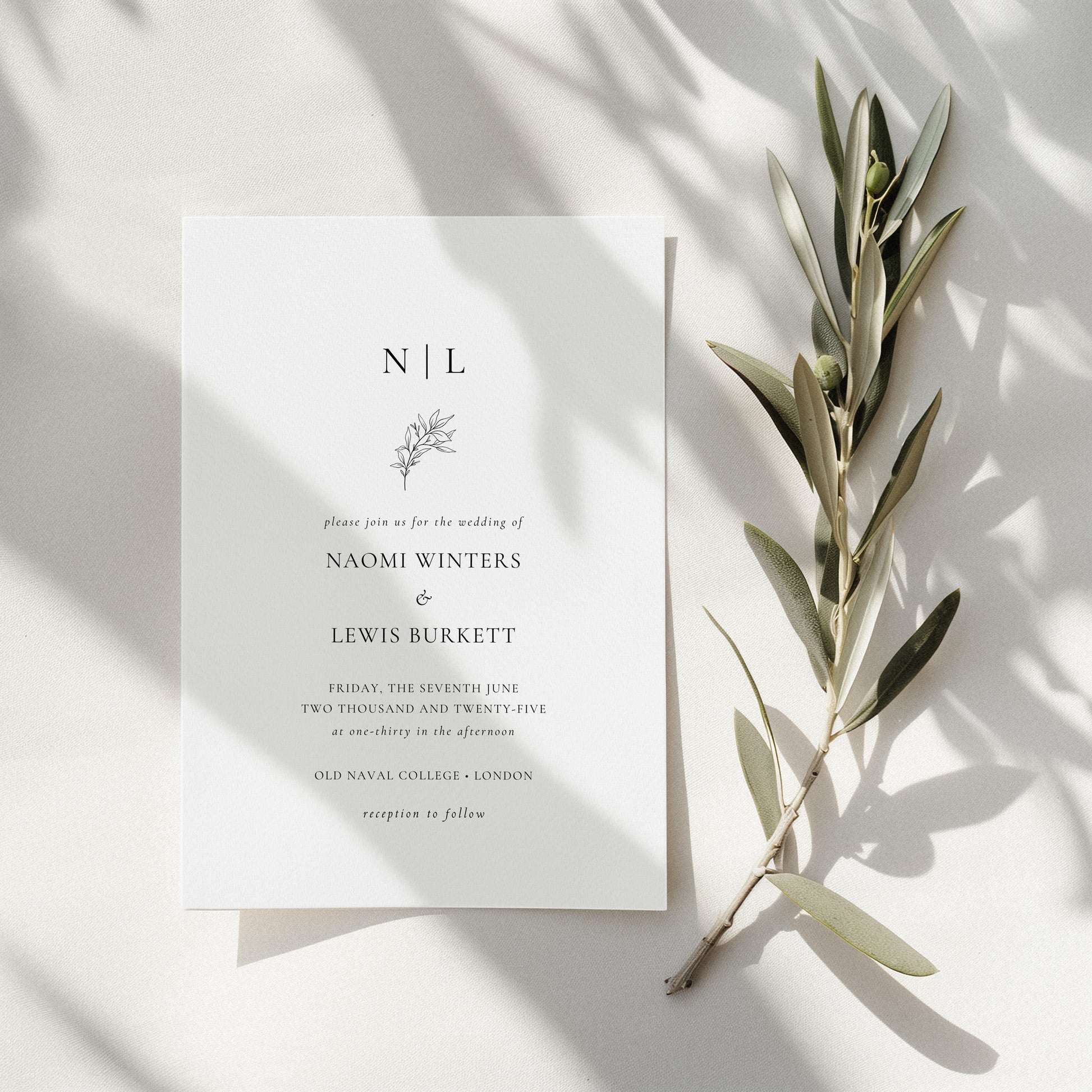 Daphne Wedding Invitation (Day Guests)