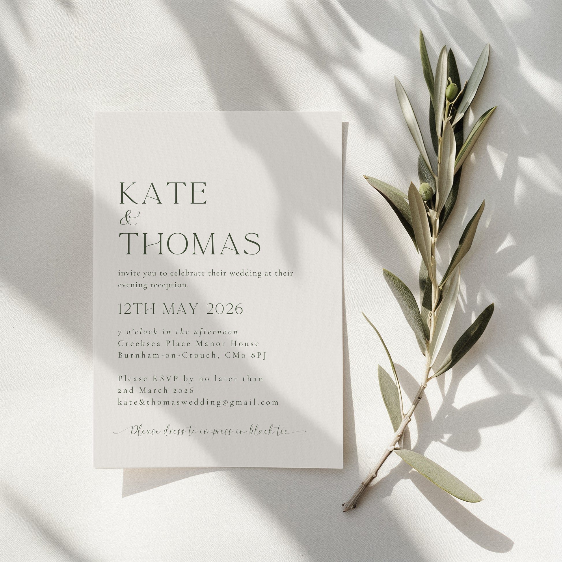 Heritage Evening Wedding Invitation