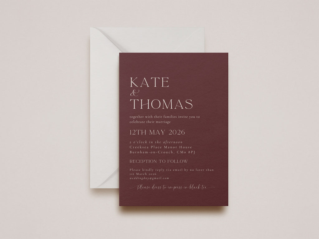 Heritage Wedding Invitation Day Guests