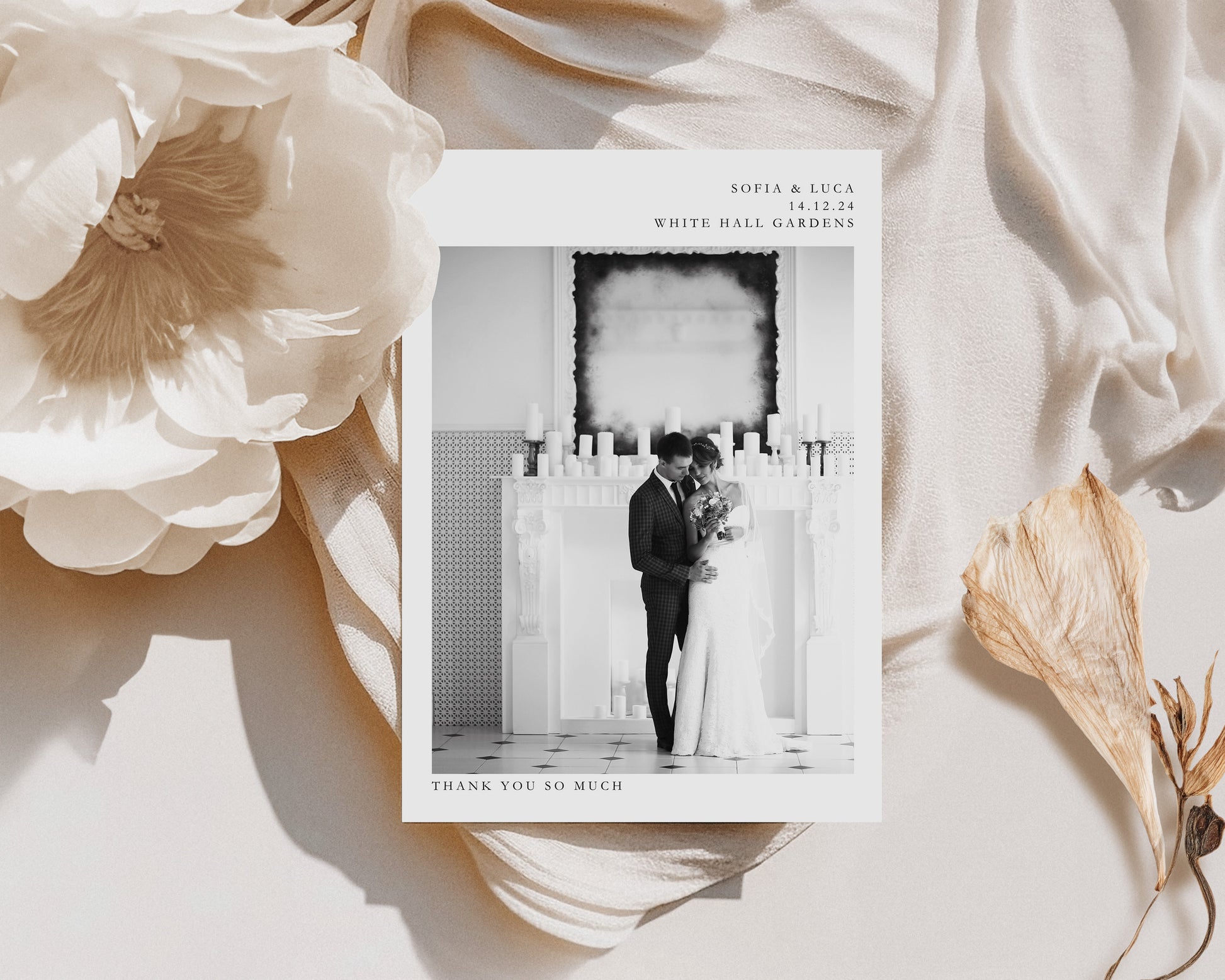 Saffron Wedding Thank you Postcard