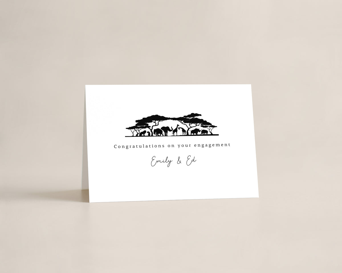 Personalised Safari Engagement Card