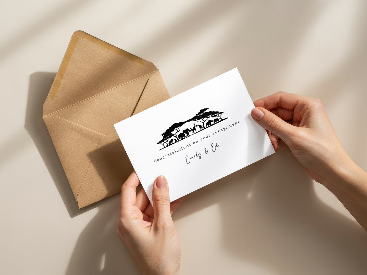 Personalised Safari Engagement Card