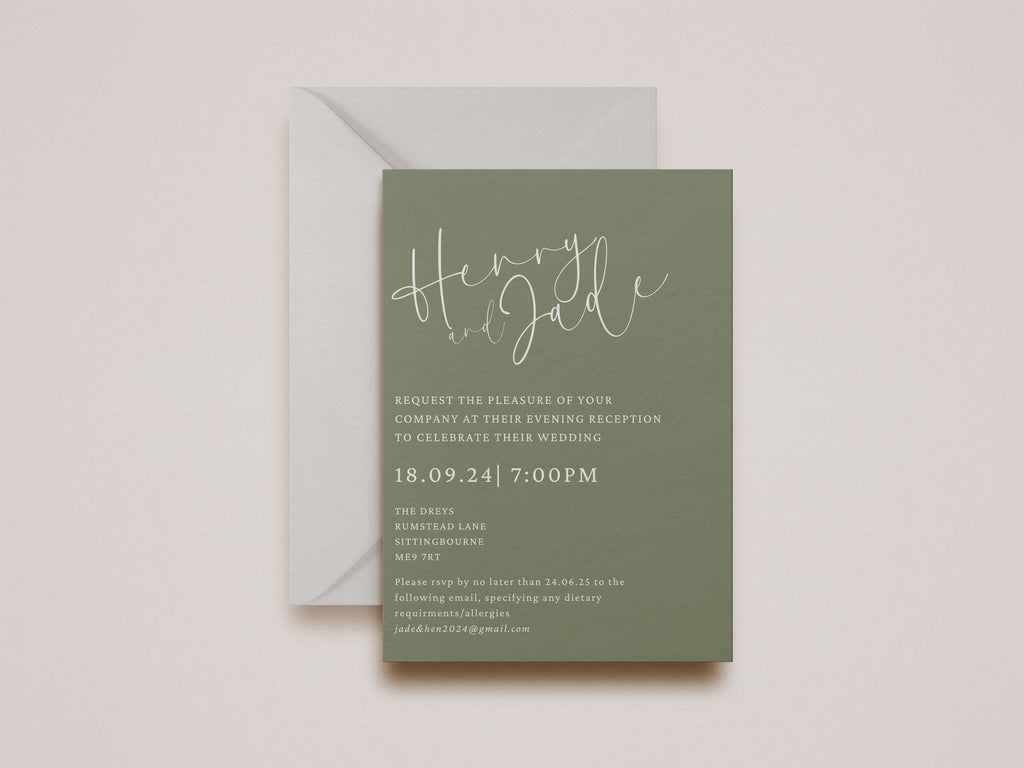 Willow Wedding Invitation (Evening guests)