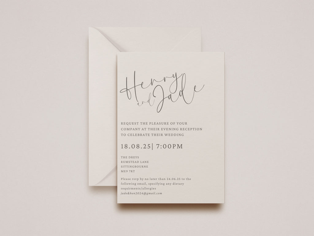 Willow Wedding Invitation (Evening guests)