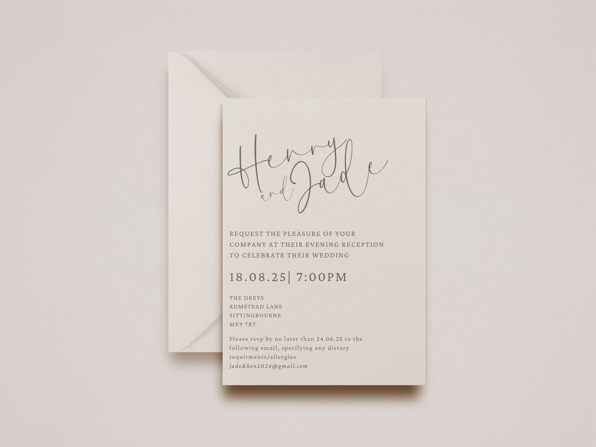 Willow Wedding Invitation (Evening guests)