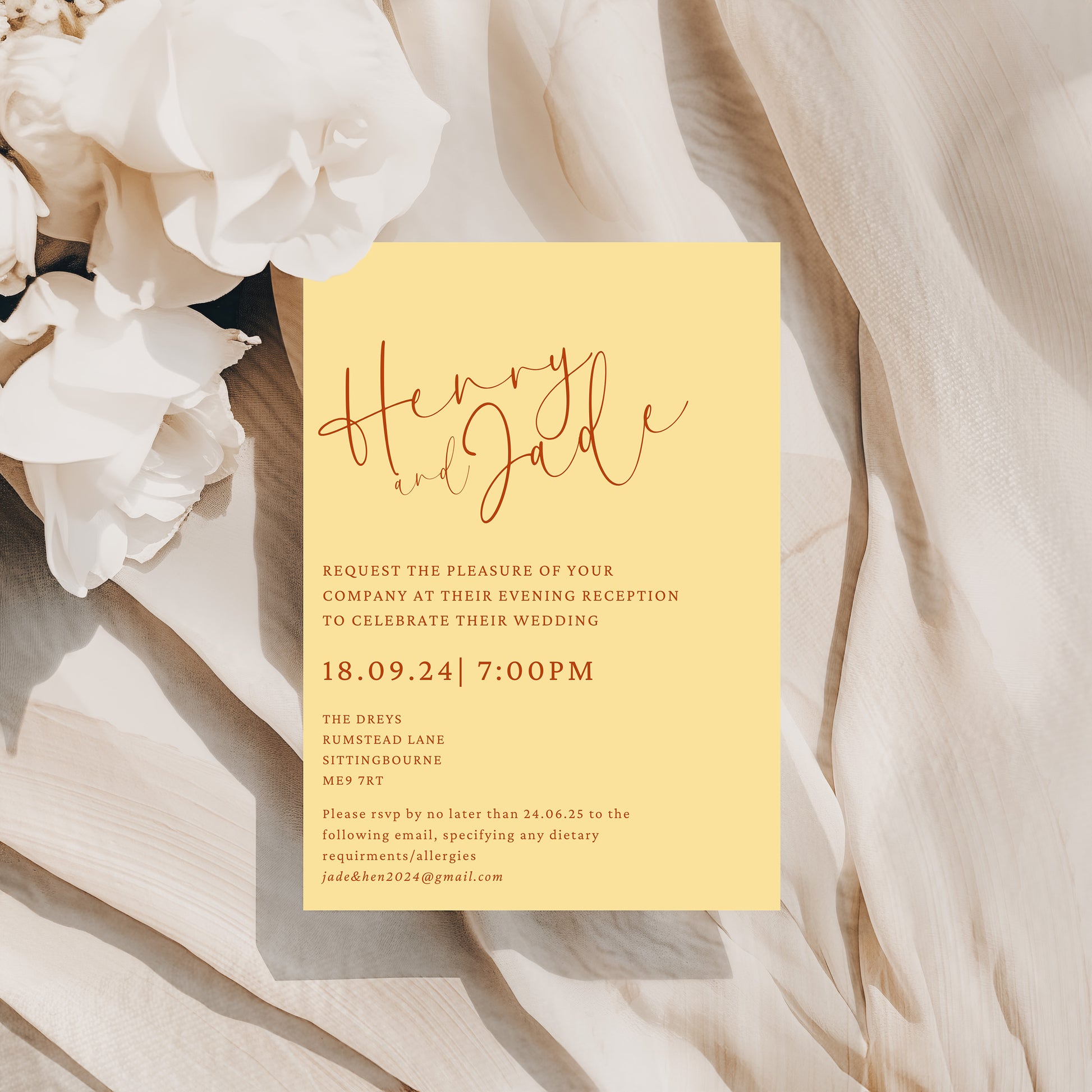 Willow Wedding Invitation (Evening guests)