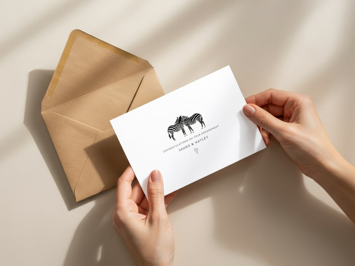 Personalised Zebra Engagement Card