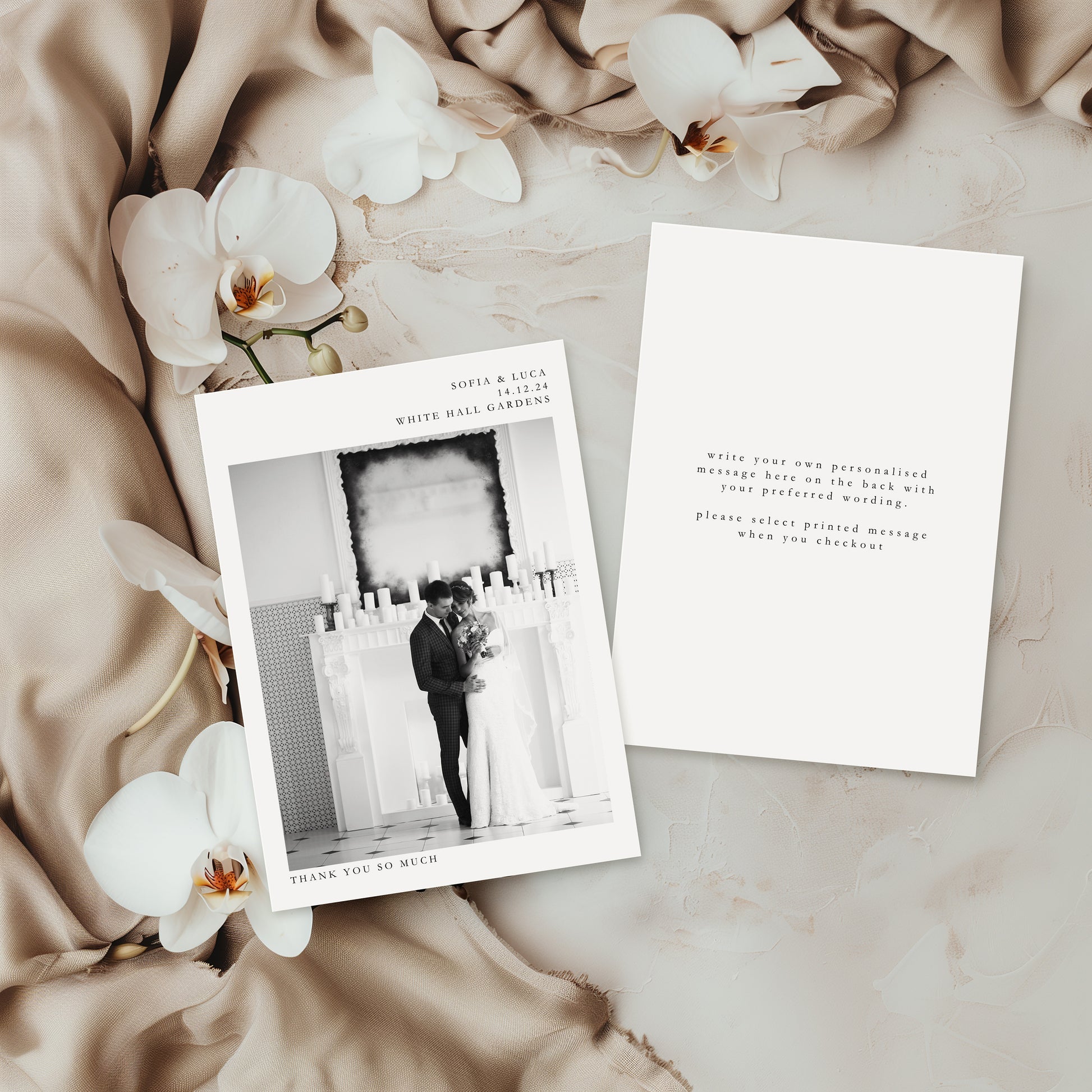 Saffron Wedding Thank you Postcard