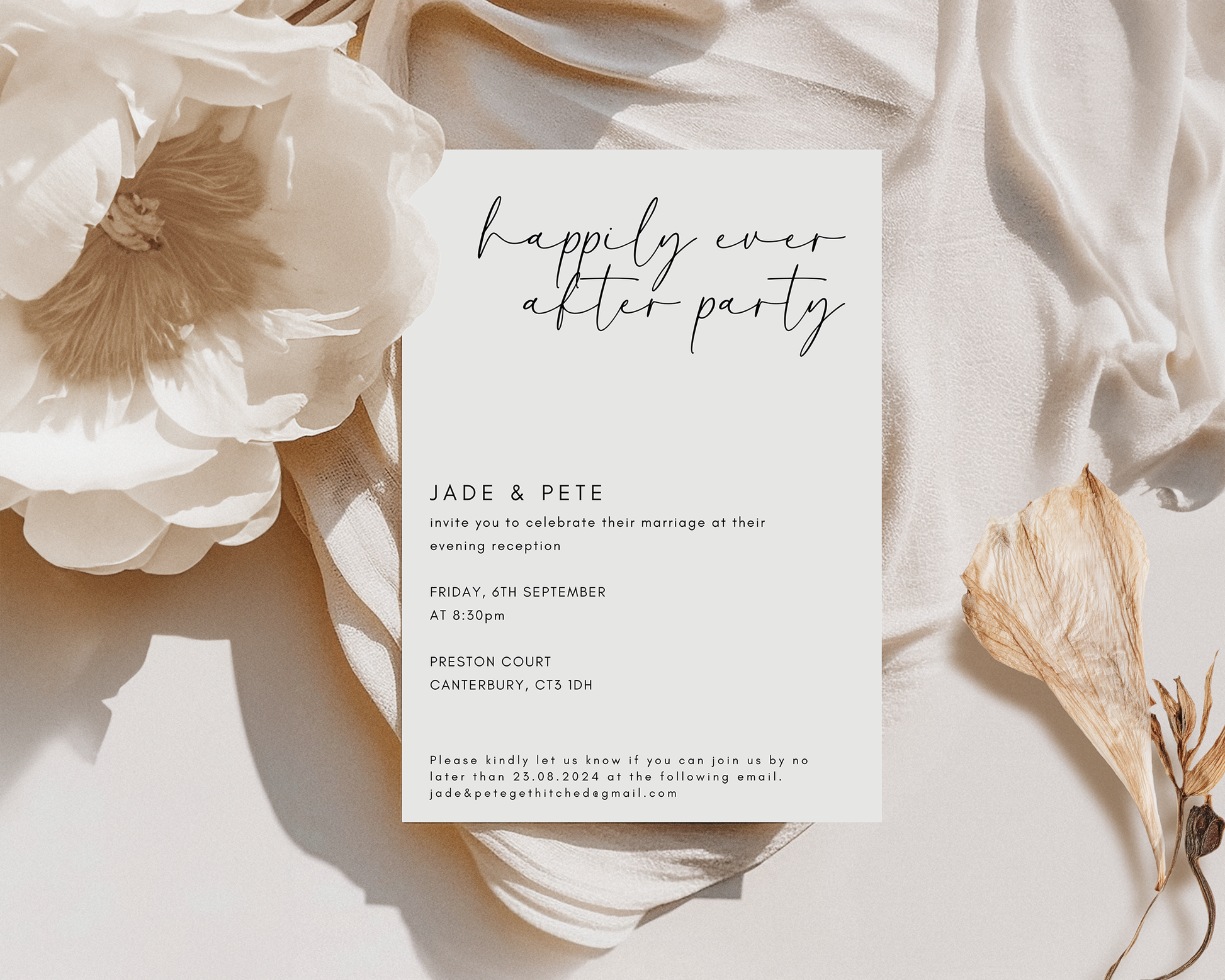 Happily Ever After Party Evening Wedding Invitation