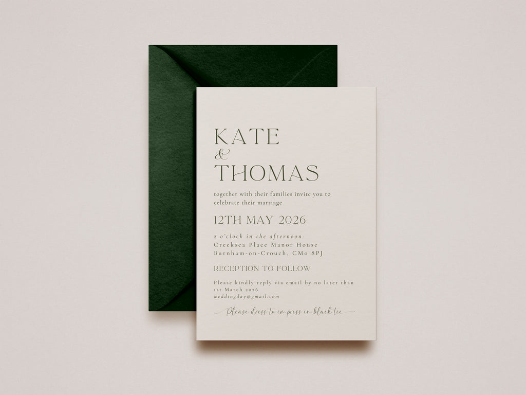 Heritage Wedding Invitation Day Guests