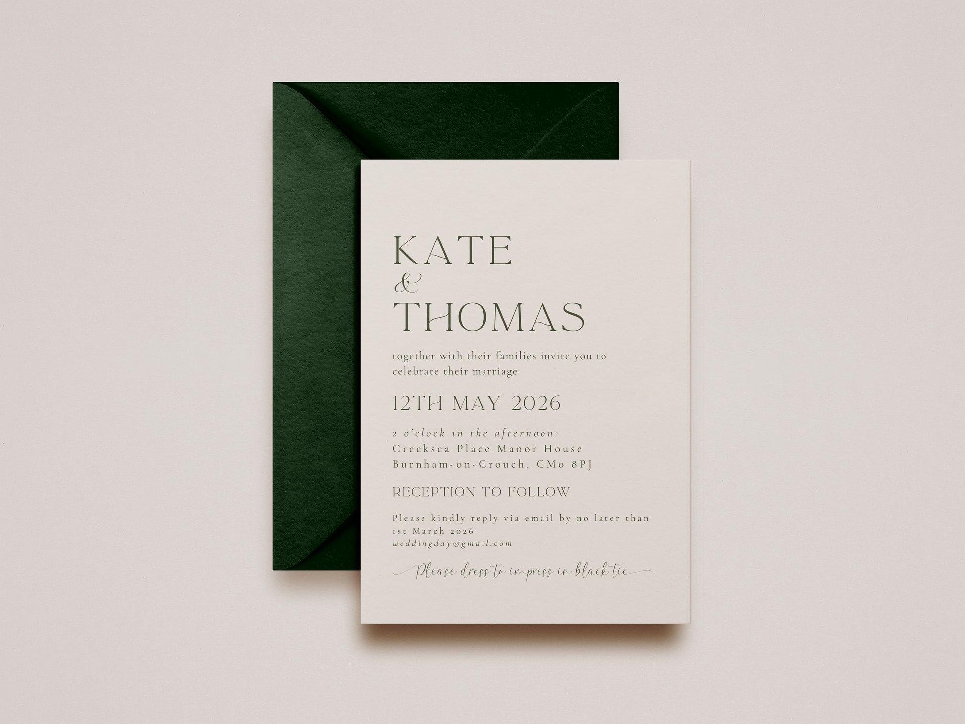 Heritage Wedding Invitation Day Guests