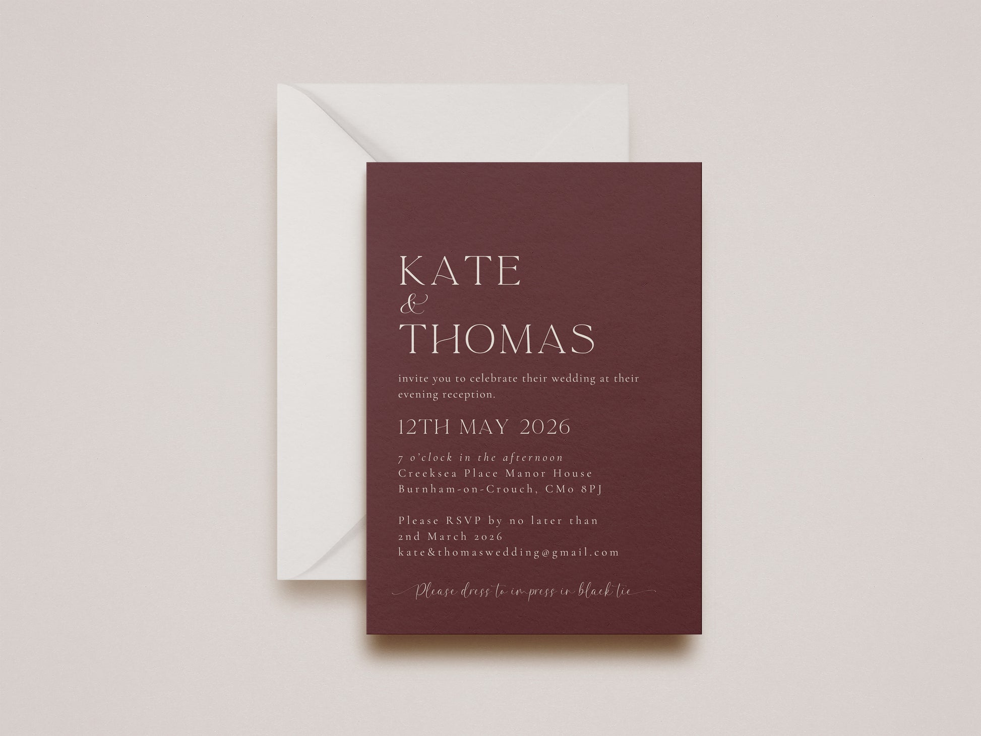 Heritage Evening Wedding Invitation
