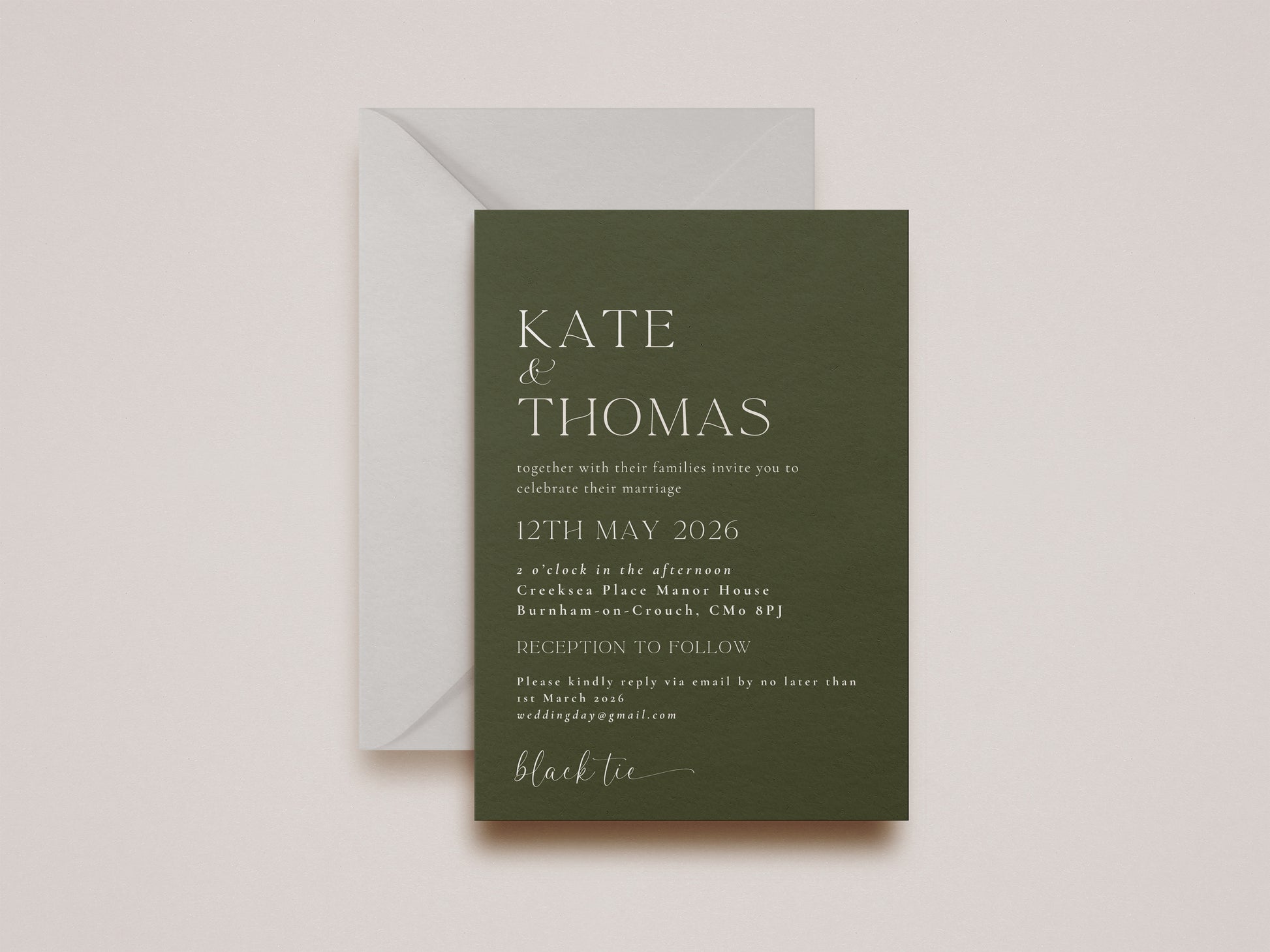 Heritage Wedding Invitation Day Guests