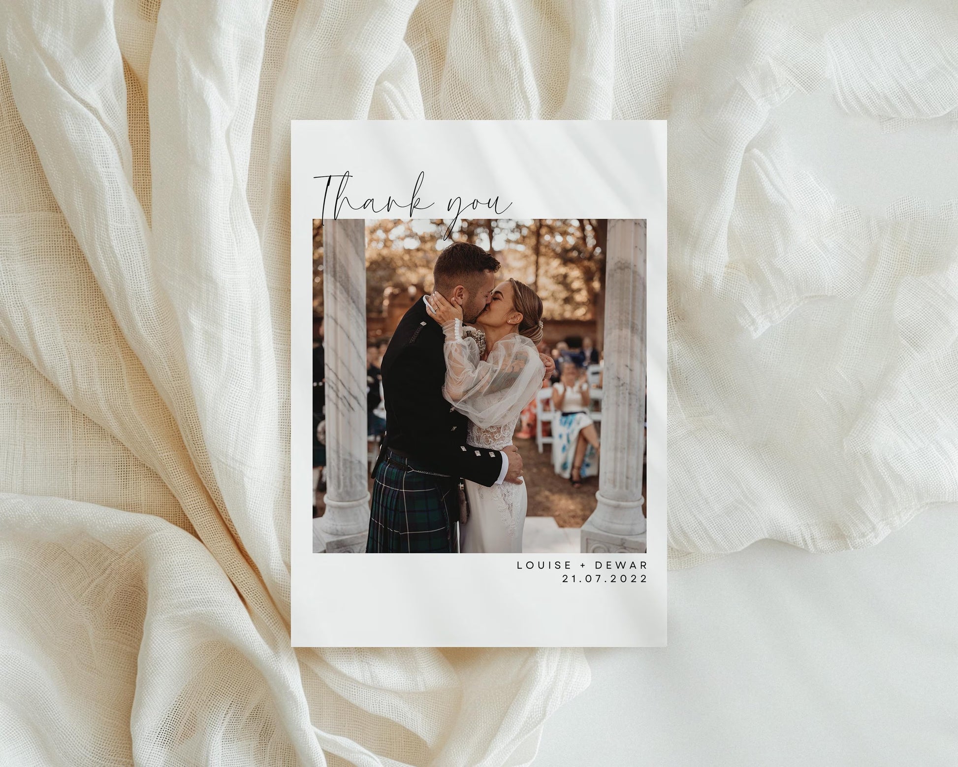 Willow Wedding Thank you Postcard