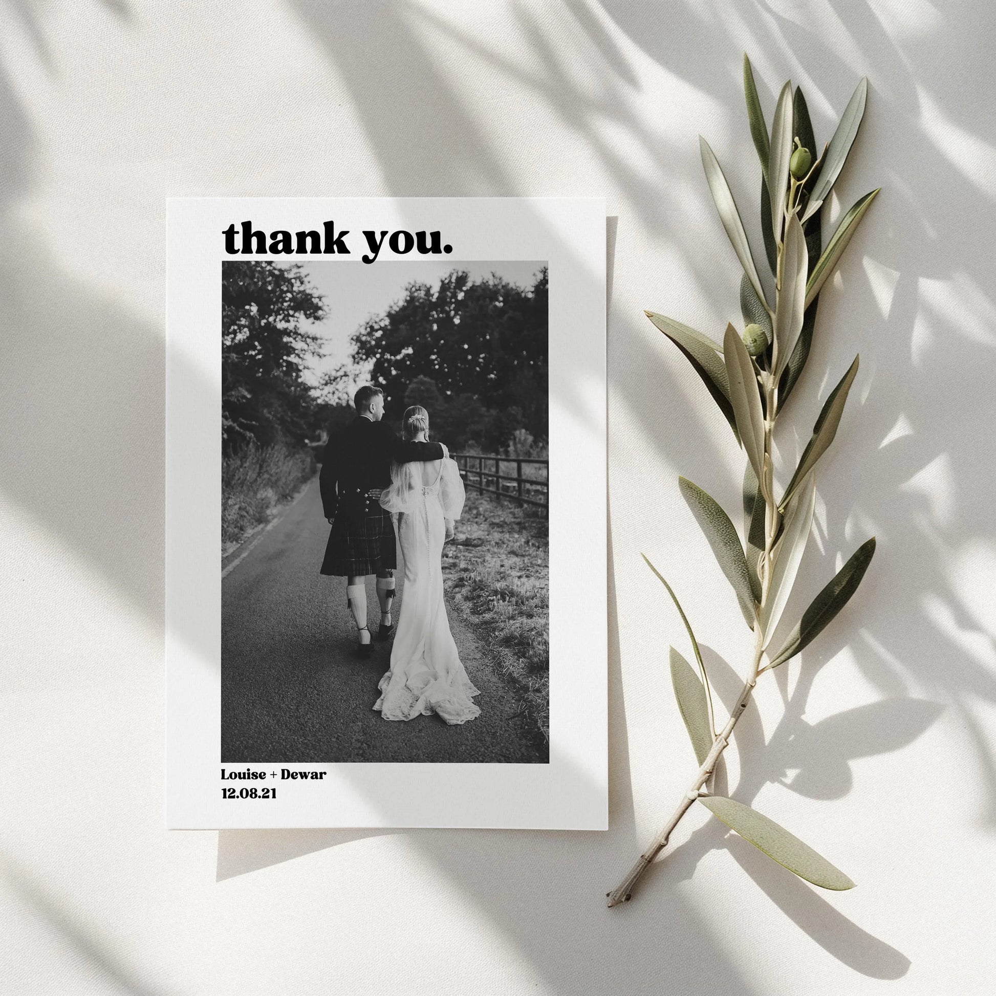 Luna Wedding Thank you Postcard