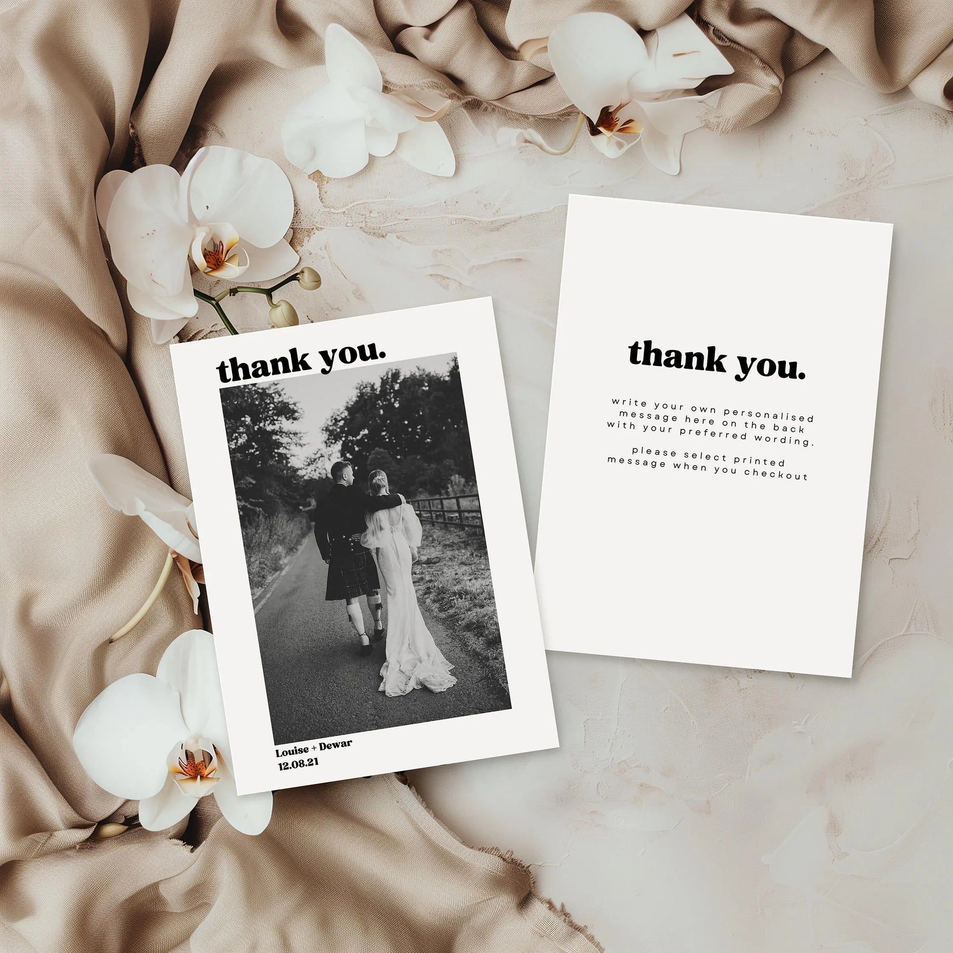 Luna Wedding Thank you Postcard